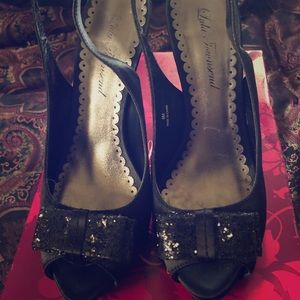 Beautiful black glitter heels